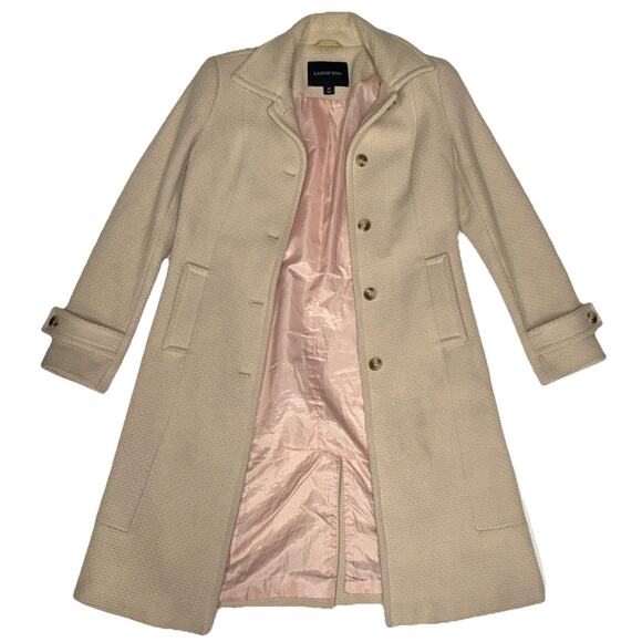 Lands’ End Women's Tweed Insulated Commuter Trench Coat Desert Tan 2T - Picture 1 of 4